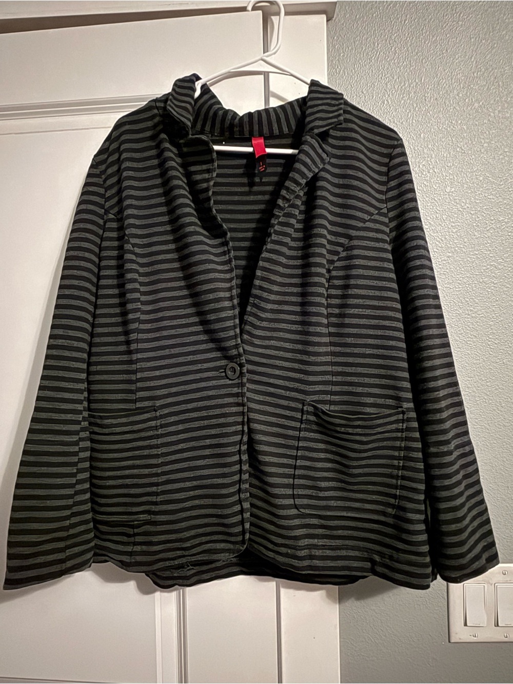 Pure Energy Black & Gray Striped Women's Blazer